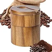 Salt Cellar,Wood Storage Box with Magnetic Swivel Lid | Round Kitchen Salt Holder, Salt Keeper, Salt Cellar Bowl with Double Layer for Spices, Salts or Small Items
