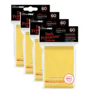 4x 60pc Ultra Pro Mini Deck Gaming Card Sleeve Protector 62x89mm Yellow
