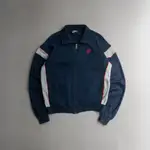 《白木11》 80S NIKE TRACK JACKET 美國 深藍 灰色 拼接 高領 運動外套