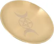 Pentagram Metal Candle Tray for Rituals Elegant Altar Plate with Classic Design Compact Storage for Home Temple Decor Smooth Surface for Special