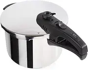 Tower T80244 6L/22cm Pressure Cooker with Steamer Basket, Stainless Steel, Silver