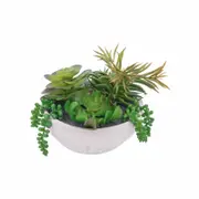 UN-REAL 20cm Quin Succulent Artificial Plant In Grey Pot