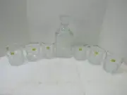 1960's Verrerie D'Arques Luminarc Whiskey Service Decanter And 6 Tumbler Set MCM