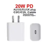 20W USB-C Power Adapter iPhone Fast Charge Brick PD for Apple iPad Airpods Mac
