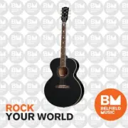 Epiphone J-180 LS Acoustic Guitar Ebony w/ Hardcase - ECJ180LSEBNH1