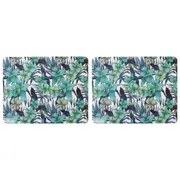 2x 4pc LVD MDF/Cork Placemat Dining Table Protector 34x26.5cm Tropical Orchid