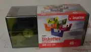 40 Pack Imation Neon Diskettes 3.5” Floppy Disks 1.44MB IBM 2HD New Sealed