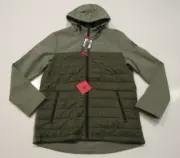 HURLEY Army Green Hooded Full Zip Windproof Jacket NWT Sz Medium Mens