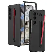 For Samsung Galaxy Z Fold 6 5g Case with S Pen & Hinge Protection, Built-in Screen Protector Slim PC Protective Case with Pen Holder