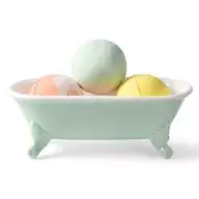 Clawfoot Bathtub Decortative Ceramic Soap Dish Holder Shower Bar Bright Teal