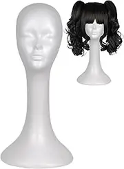 Gvblkq Foam Mannequin Head for Wigs, Fake Display Head for Hats, Headphone Comfort Test Mannequin for Short Video Creation, Hairpiece Display Prop