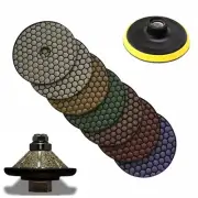 3/8" granite marble countertop Bevel Bullnose Router Bit 7" DRY polishing pad