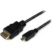 StarTech.com 1m Micro HDMI to HDMI Cable with Ethernet, 4K High Speed Micro HDMI Type-D Device to HDMI Monitor Adapter/Converter