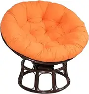 Round Papasan Chair Cushion, Thick Pearl Cotton Filling Swing Cushions, Removable Papasan Wicker Rattan Egg Chair Pad with Non-Slip Ties, for Indoor/Outdoor