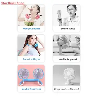 Mini USB Portable Fan Hands-free Neck Fan Rechargeable Batte