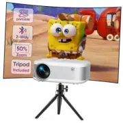 Mini Projector with Tripod,2024 Upgraded 1080P HD Projector,Portable Projector