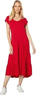 Tommy Hilfiger Women's Tiered Dot Midi Dress