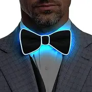 [Generic] Light up Bow Tie, Adjustable EL Wire LED Light Up Glowing Bowtie Novelty Bowtie For Party Rave Night