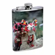 Llamas D8 Flask 8oz Stainless Steel Hip Drinking Whiskey