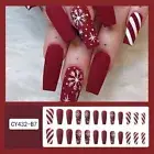 24Pcs/set Nail Supplies Christmas Fake Nails Christmas Fake Nail Extension Lady