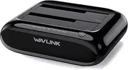WAVLINK Dual Bay Hard Drive Docking Station - USB 3.0 to SATA I/II/III for 2.5" & 3.5" HDD/SSD with Fixed Bezel, Supports Offline Clone/Duplicator Function, Supports 2x20TB with UASP 6Gbps - Black