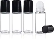 KCTOAMZ 4PCS Essential Oil Rolling Bottle, 30ml Portable Transparent Empty Glass Refillable Cosmetic Perfume Bottle, For Fragrance Essential Oil