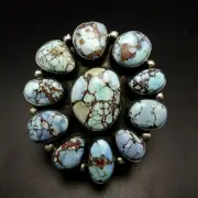 Huge NAVAJO Sterling Silver MOSAIC GOLDEN HILLS TURQUOISE Cluster RING size 10