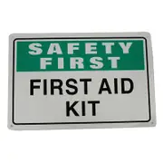 Warning Safety First Aid Kit Sign 200x300mm Metal Al Public Work Health