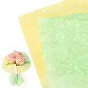 20-Sheet Flower Wrapping Paper, Floral Pearlescent Paper [Gradient Yellow Green]