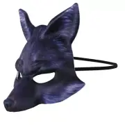Adult Foam Realistic Printed Wild Animal Costume Mask Accessory Fox Black