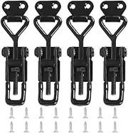 4 Pack Toggle Latch Clamp 4002 180KG Holding Capacity Toggle Latches with Lock-Hole Adjustable Heavy Duty Medium Latch for lid Tool Box Cases (Black) (Black)