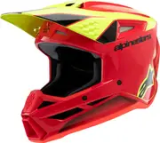 Alpinestars Supertech S-M3 Fray, motocross helmet youth , color: Red/Neon-Yellow/Black , size: M