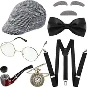 Old Men Dress Up Set Grandpa Costume Wig Adult Kid The 100 Days Of School Black White