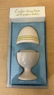 WILLIAMS SONOMA EASTER STORY TIME SALT & PEPPER SHAKERS SET EGG SHAPED