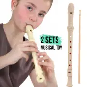 2 Sets 8-hole Instrument with Music Recorder Descant Cleaning Rod Toy NEW AU