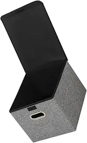 KALLORY Boxes Collapsible Storage Bin with Lid Cloth Organizer for Clothes and Documents Space Saving Design for Home and Office Stylish Foldable Storage Grey