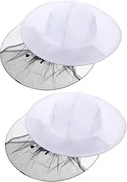 Roczential 2pcs Beekeeping Hat Beekeeper Veil Hat Bee Beekeeping Gear Bee Smoker for Beekeeping Netting Anti- Mosquito Hat Net Hat Bee Keeper Net Fishing Hat Textile Honeycomb （White）
