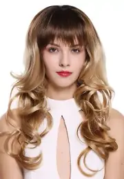 Women's Wig Long Fringe Curls Ombre Braun Blonde 55 CM 1002A-Y-SC1911