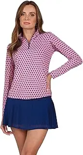 [IBKUL] Womens Mock Neck Top, M, Navy