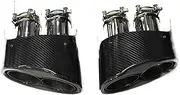 2Pcs/lot Exhaust Tip Carbon Fibre Car Exhaust Compatible For Audi RS6 RS7 RS5 RS4 RS3 A3 A4 A5 A6 A7 Muffler Tip Nozzle(A With logo)