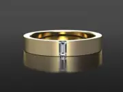 1Ct Baguette Cut Tester Pass Moissanite 14K Yellow Gold Plated Women Pretty Ring