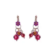 Mariana Petite Flower Dangle Leverback Earrings in Hibiscus