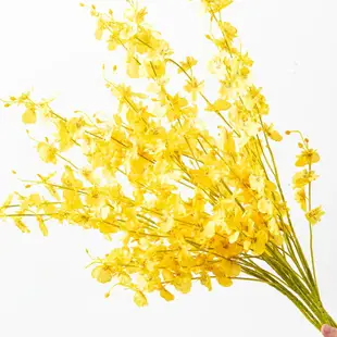 黃色跳舞蘭仿真花束蝴蝶蘭假花套裝家居客廳餐廳桌面裝飾品擺件