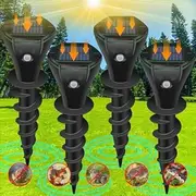 Ultrasonic Mole Repellent Outdoor, Mole Repellent Solar-Powered for Lawn Garden Yard, Mole and Vole Repellent Waterproof, Effectively Repels Gophers Snake Chipmunks Groundhogs,Black-4P