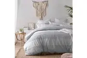 Betty Silver Washed Cotton Quilt Cover Set by Vintage Homewares Designs