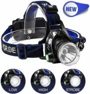 Super Bright LED Zoom Headlamp USB Rechargeable Headlight Head Torch