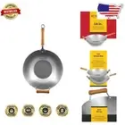 Durable 14-Inch Flat Bottom Wok for Stir Fry & Deep Fry - Versatile Kitchen Tool