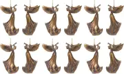 Melrose Set of 6 Rustic Angel with Trumpet Christmas Ornaments 5"