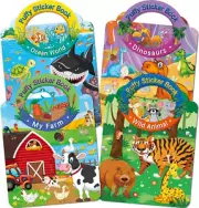 4 Pack Reusable Puffy Sticker Book for Kids 2-4, Reusable Sticker Pad, Farm,Dino