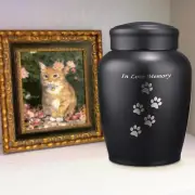 Pet Urn Metal Cat Funeral Cremation Urn Puppy Cremation Box for Living Room cosy